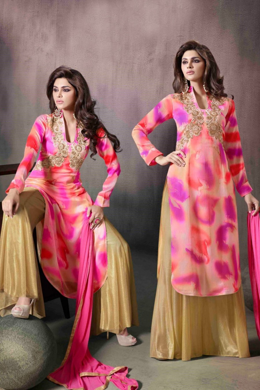 Multiple Colors Ladies Printed Palazzo Suit