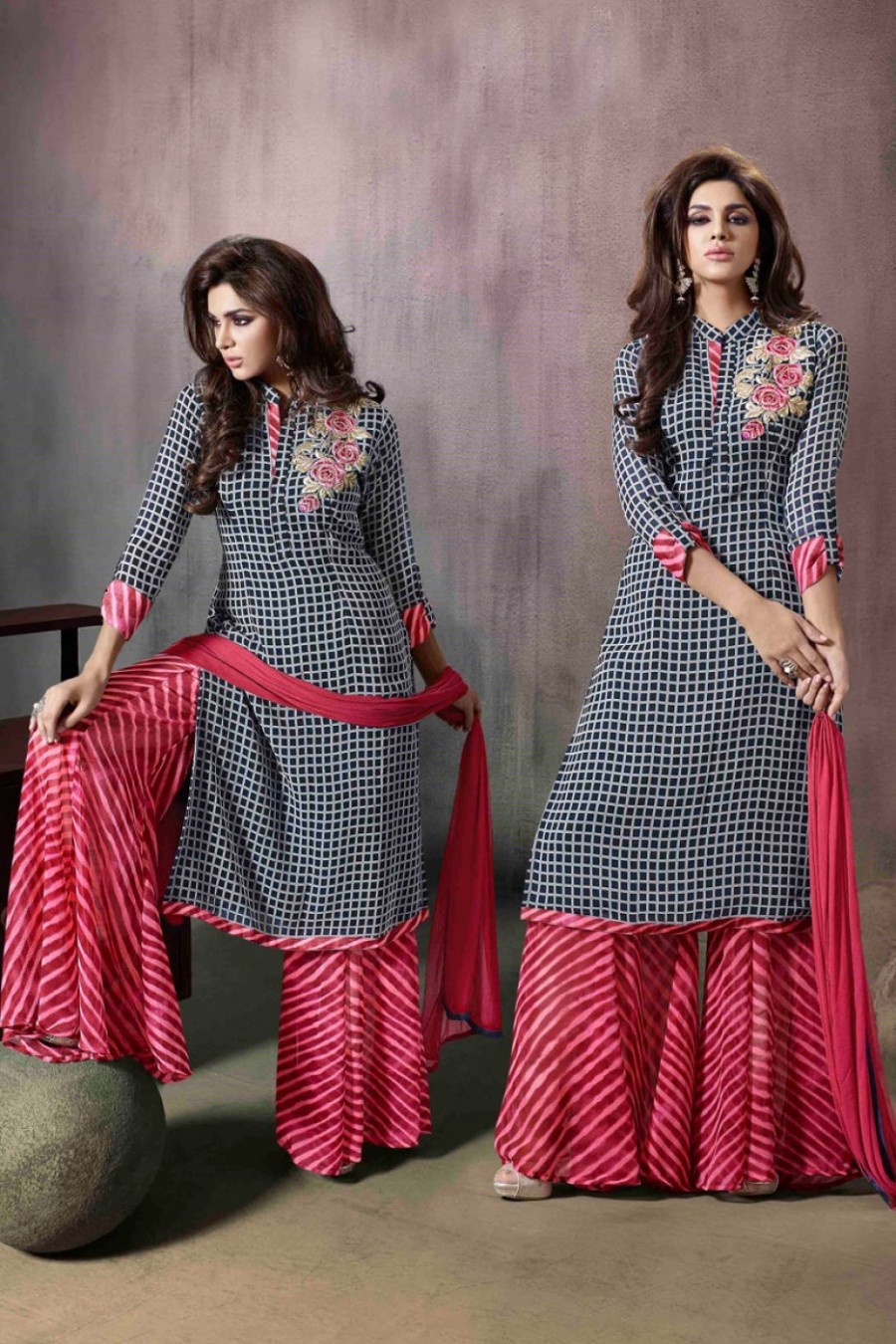 Multiple Colors Ladies Printed Palazzo Suit