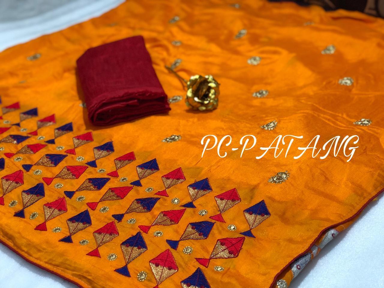 Multi Heavy Embroidered Banglori Silk Designer Saree