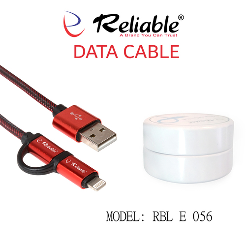 Data Cable - Plastic and Rubber Body | Red Color, Durable Design for Reliable Connectivity