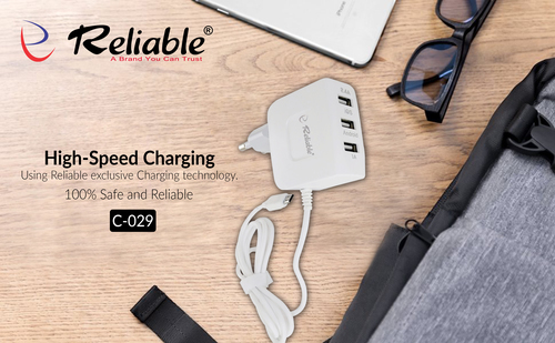 Mobile Battery Charger - Plastic Body | White Color, Portable Power Solution for On-the-Go Charging
