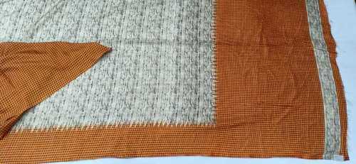 ऑरेंज कॉटन साड़ी