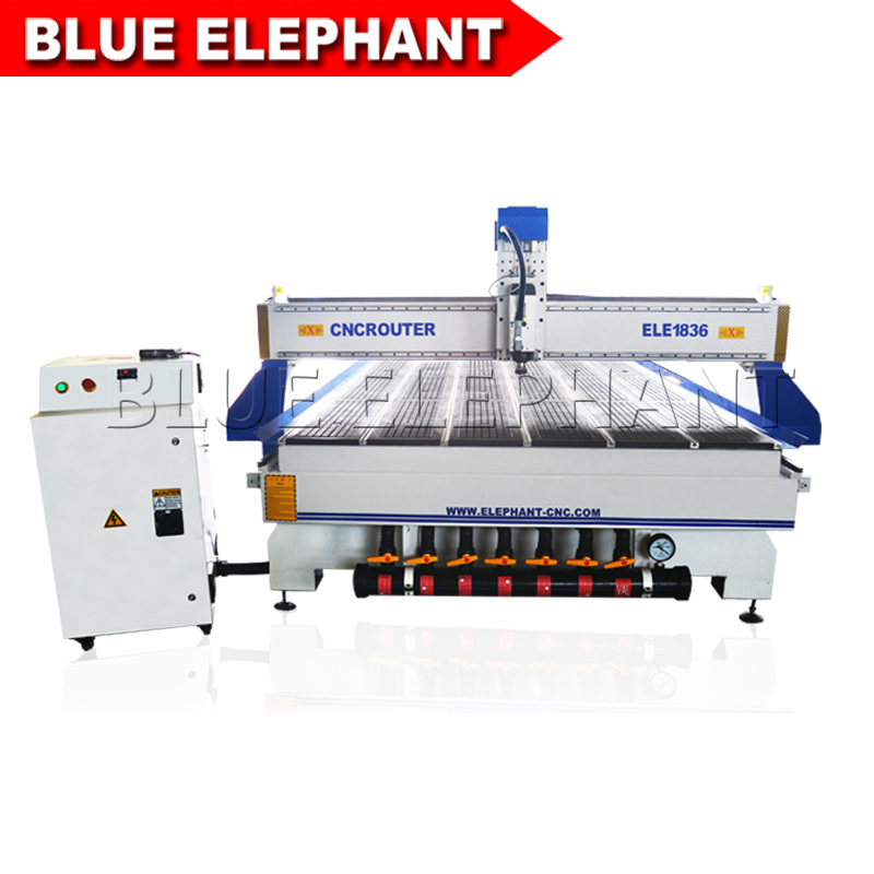 Blue Elephant 1836 Cnc Router - 1800x3600x200mm | High Precision, High Speed, Low Energy Consumption, Italy Hsd Air Cooling Spindle, Taiwan Hiwin Linear Square Rail, Yako 2811 Driver