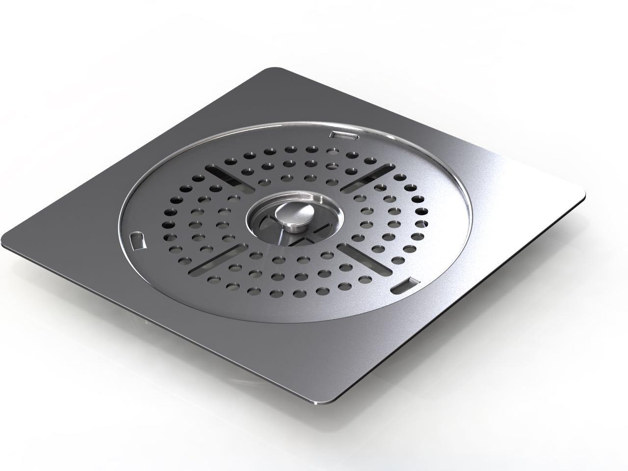 Steel Floor Drainer - 304 Grade Stainless Steel, Square 150mm Size | Floor Mounted, One-piece Design, High Quality Finish