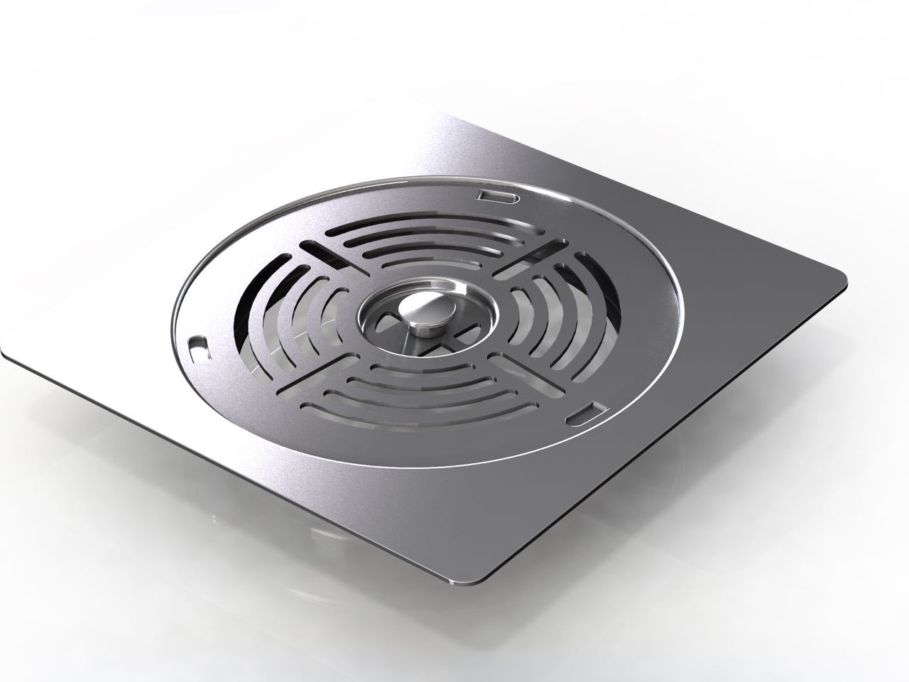 Steel Floor Drainer - 304 Grade Stainless Steel, Square 150mm Size | Floor Mounted, One-piece Design, High Quality Finish