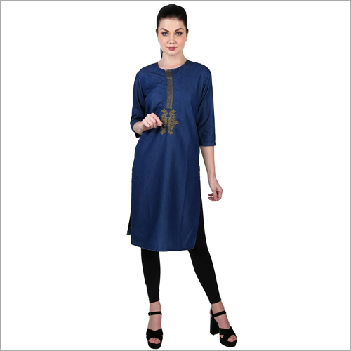 Ladies Trendy Denim Kurti