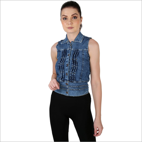 Ladies Sleevless Denim Top