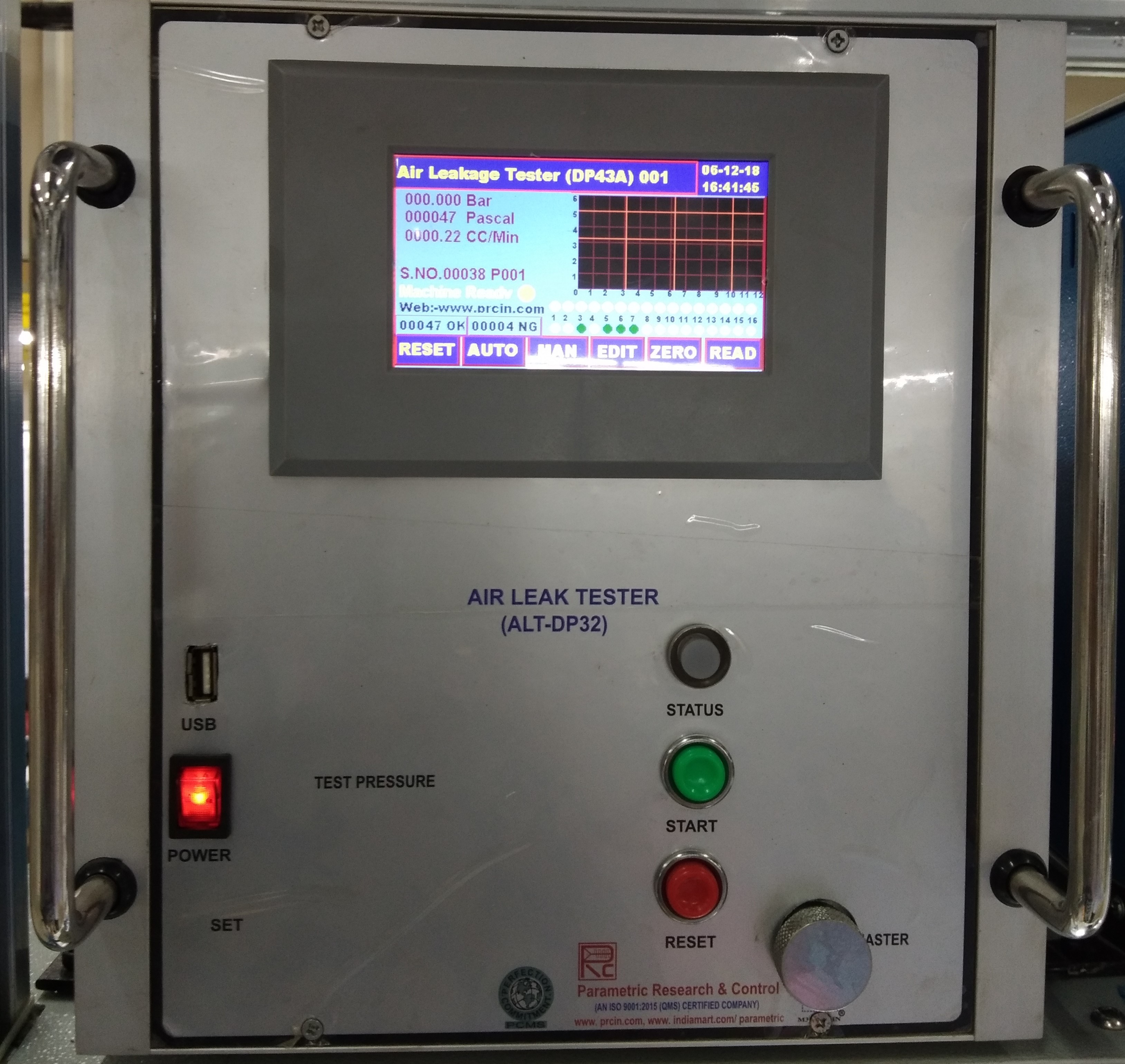 Air Leak Testing Machine For Kola Automotive Components - Gas Pressure: 0.5 Bar