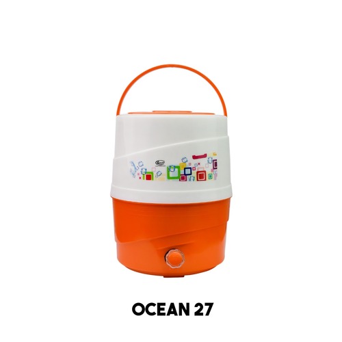 Ocean 27 - Plastic Insulated Water Jug, 1-12 mm Thickness | Red & White Color, Easy to Use, 5-15 Liter Capacity