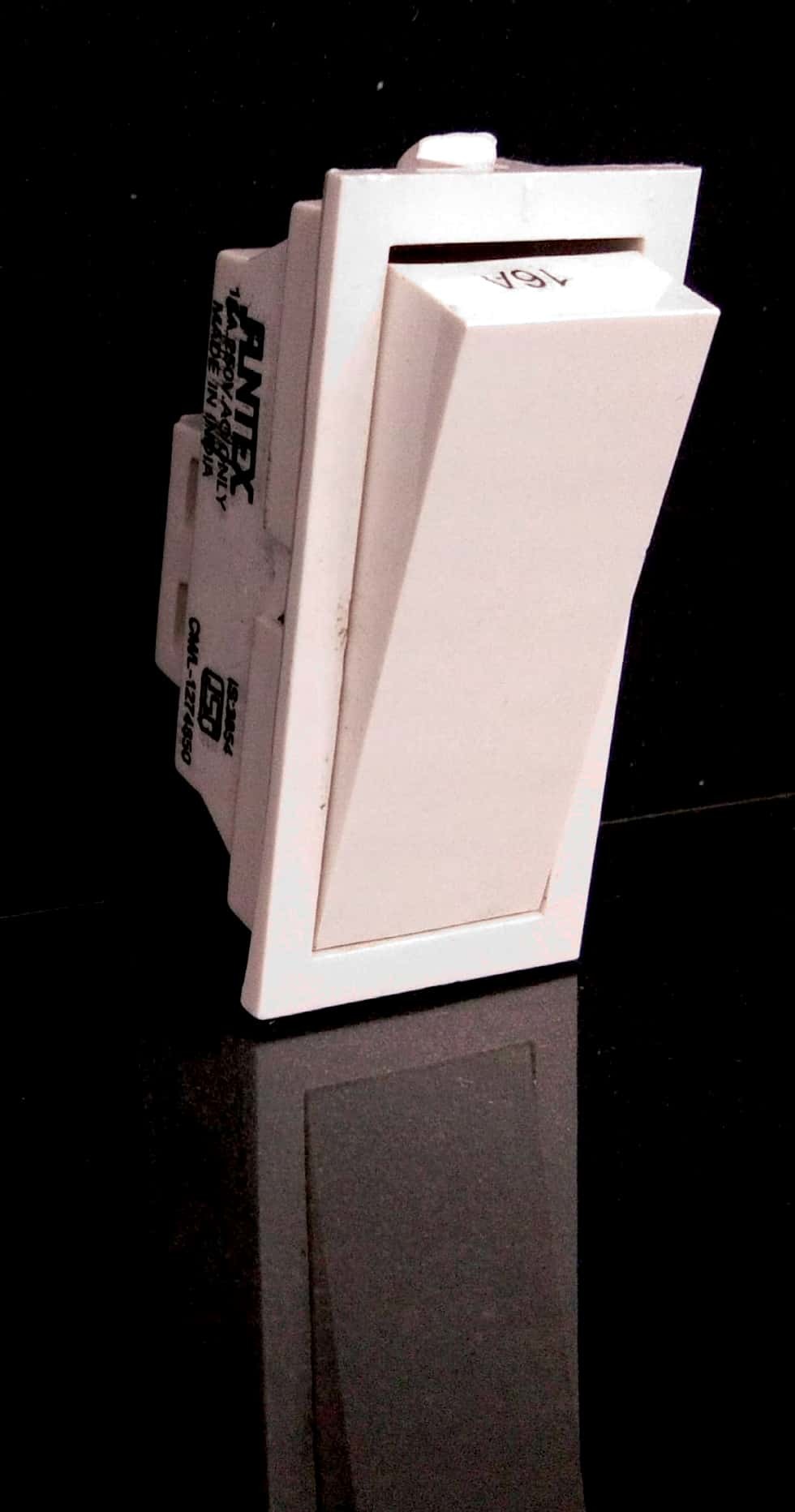 16a Switch - 1 Way, White Finish For Home And Office Use
