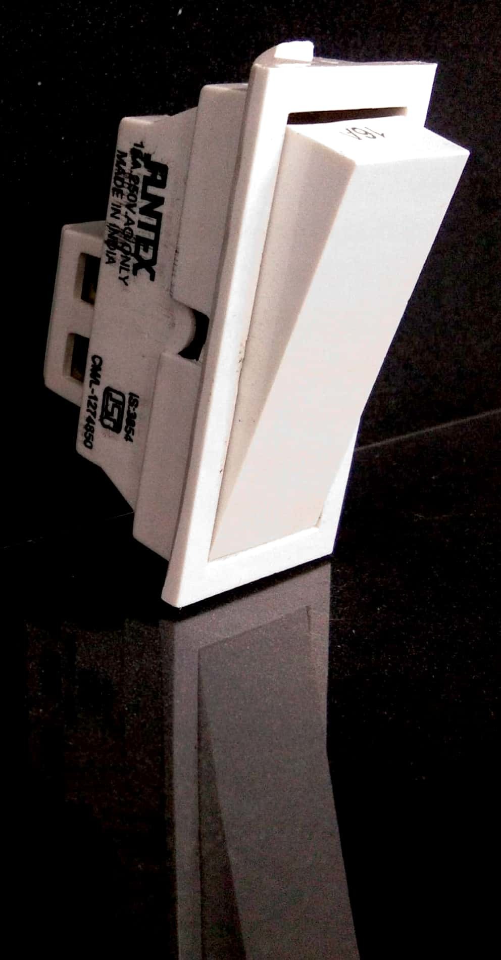16a Switch - 1 Way, White Finish For Home And Office Use