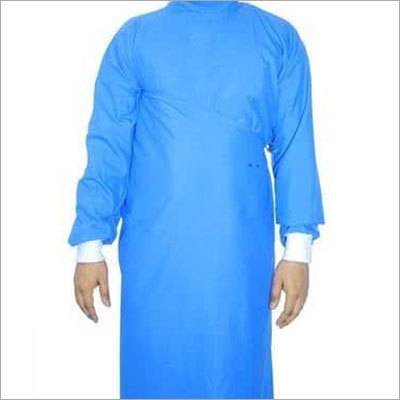 Disposable SMS Gown - 48 Inch Length, Medical Blue Color | 3-Layer, Adjustable Waist Tie, Breathable & Fluid-Resistant Fabric