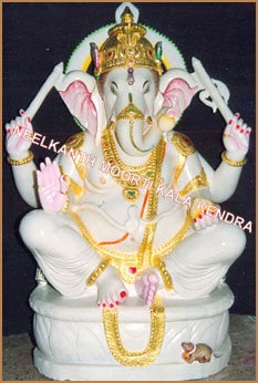 Marble Chaturbhuj Ganesha Statue - Feature: Eco-Friendly