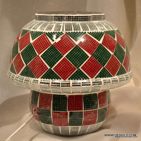 Orange And Green Two Color Effect Glass Table Lamp