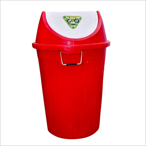 Plastic Swing Dustbin - 10L, 25cm x 25cm x 40cm | Durable Plastic, Red Color, Swing Lid, Easy Handle