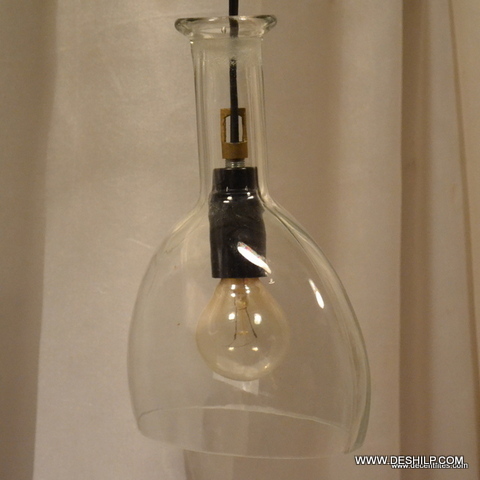 White Antique Shape Glass Wall Hanging Lamp