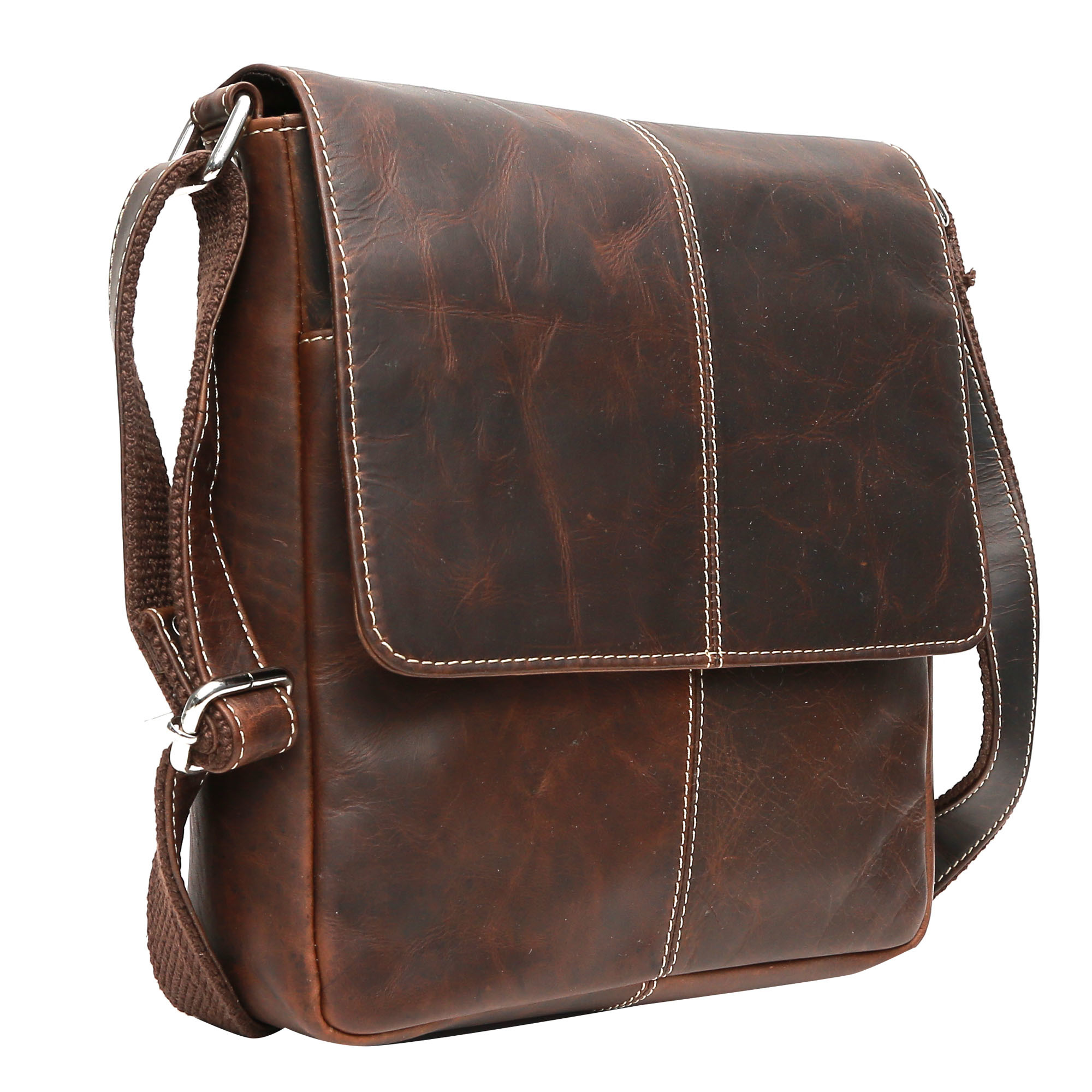 Brown Mens Leather Messenger Bag