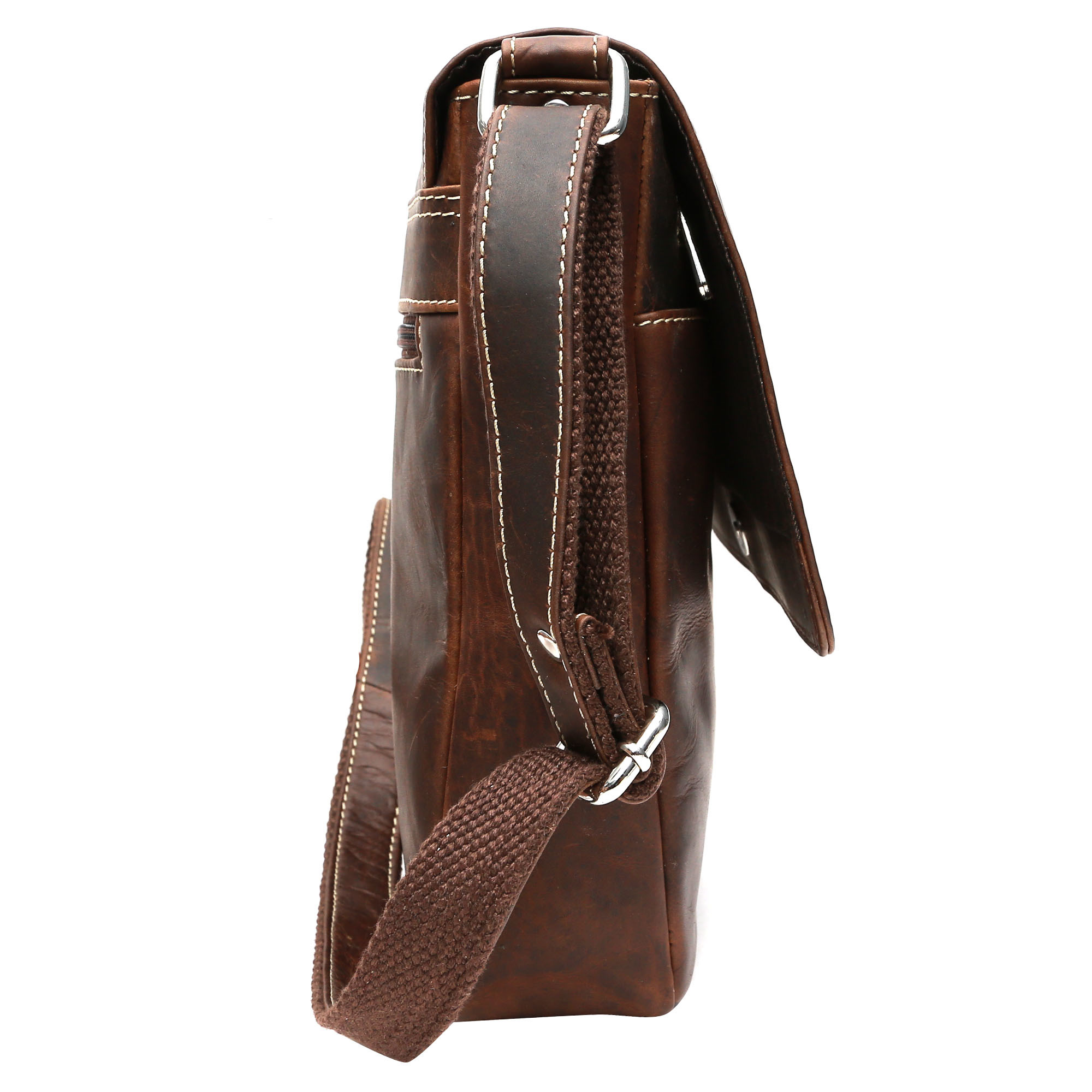 Brown Mens Leather Messenger Bag