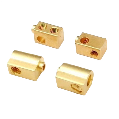 Brass Terminal Block - 1/2 Inch Polished, Golden Finish for Durable Electrical Fitting Applications