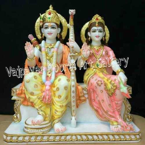 Ram Sita Statue - Material: Marble