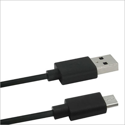 USB Type-C Data Cable - PVC Material, 1 Meter Length, Matte Black Color, 2.4A Current Rating, 480 Mbps Transfer Speed, 1 Year Warranty