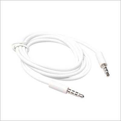 Auxiliary Cable - Copper Material, 3.5mm Length, White Color | High-Quality 3.5mm Connector for Cars and Speakers