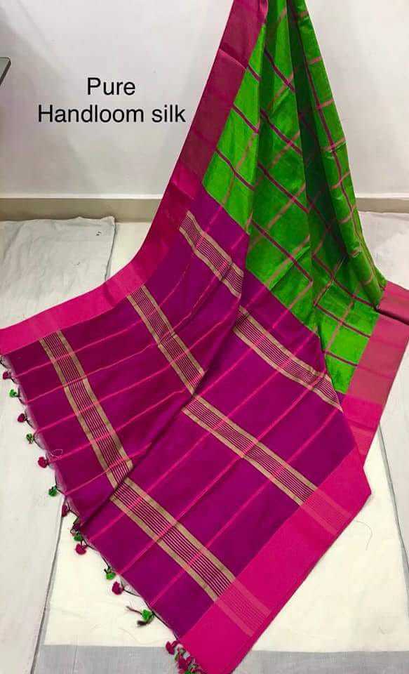 All Colours Have Handloom Designier Check Saree