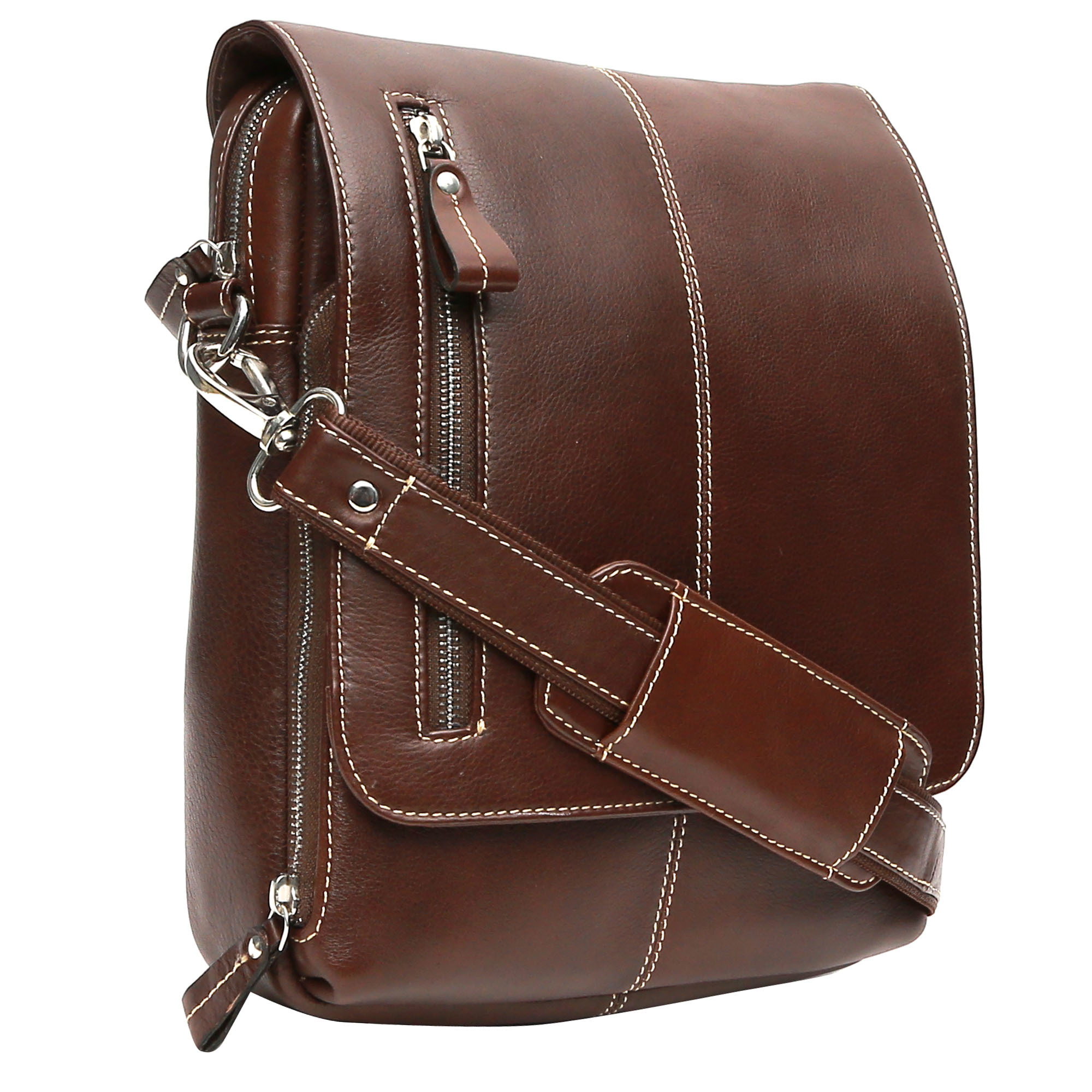 Leather Brown Messenger Bag Gender: Unisex