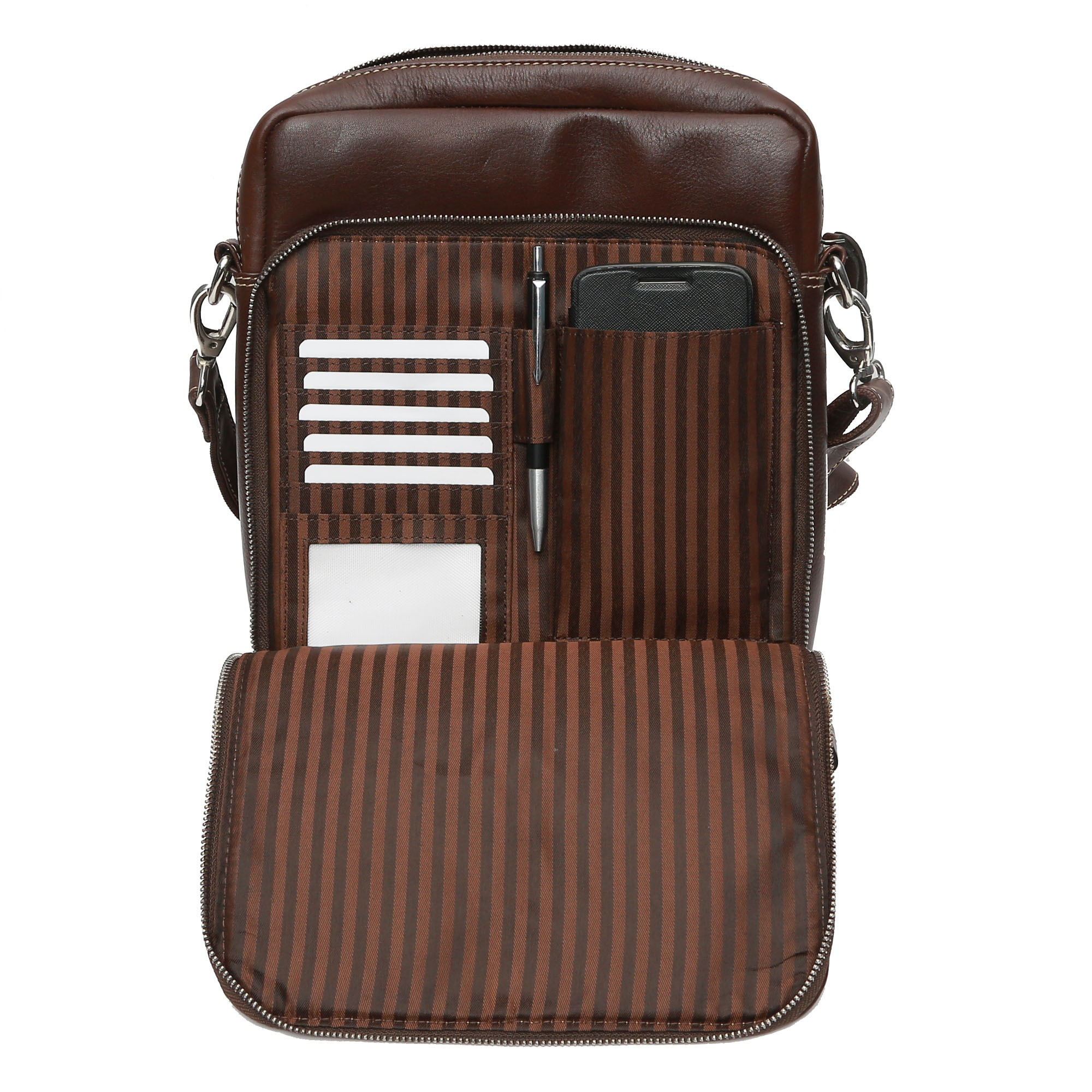Leather Brown Messenger Bag Gender: Unisex