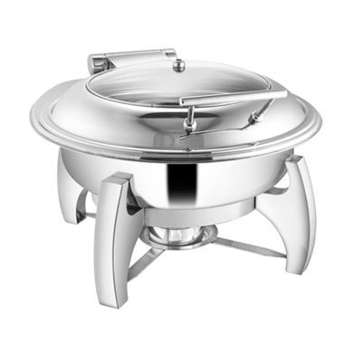 Round Glass Lid Chafer With Grand Legs