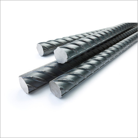 Steel TMT Bar - 12 m Length, 8 mm, 10 mm, 12 mm, 16 mm Diameters | Ribbed Surface, Grades Fe 415, Fe 500, Fe 500D, Yield Strength up to 500 N/mm2
