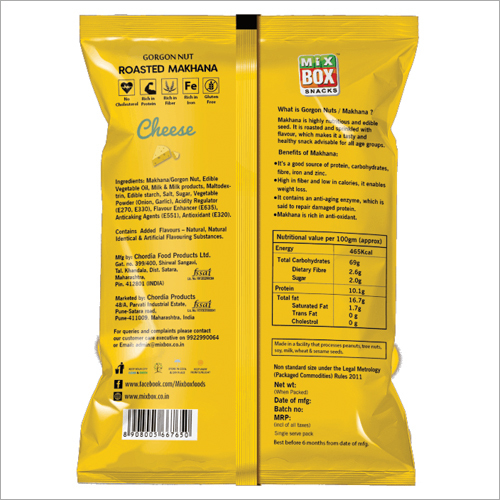 Roasted Makhana Cheese Flavour - Organic Lotus Seeds, 5 Suta Size | Rich In Protein, Fiber, Zinc, & Iron, Perfect Anytime Snack