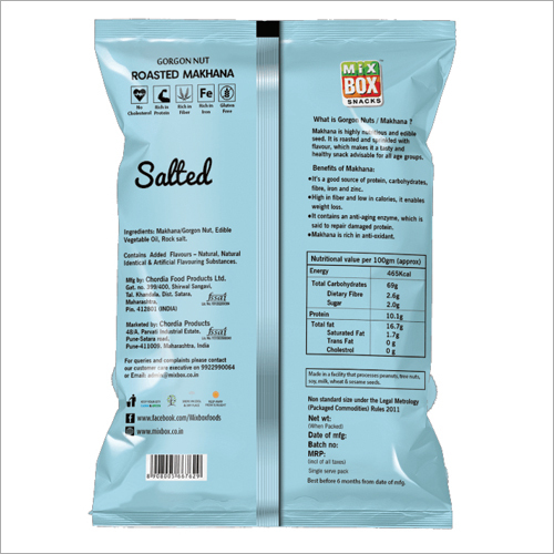 Roasted Makhana Salted Flavour - Organic Lotus Seeds, 5 Suta Size, Dried Style | Crispy Texture, Low Glycemic Index, High Fiber Content