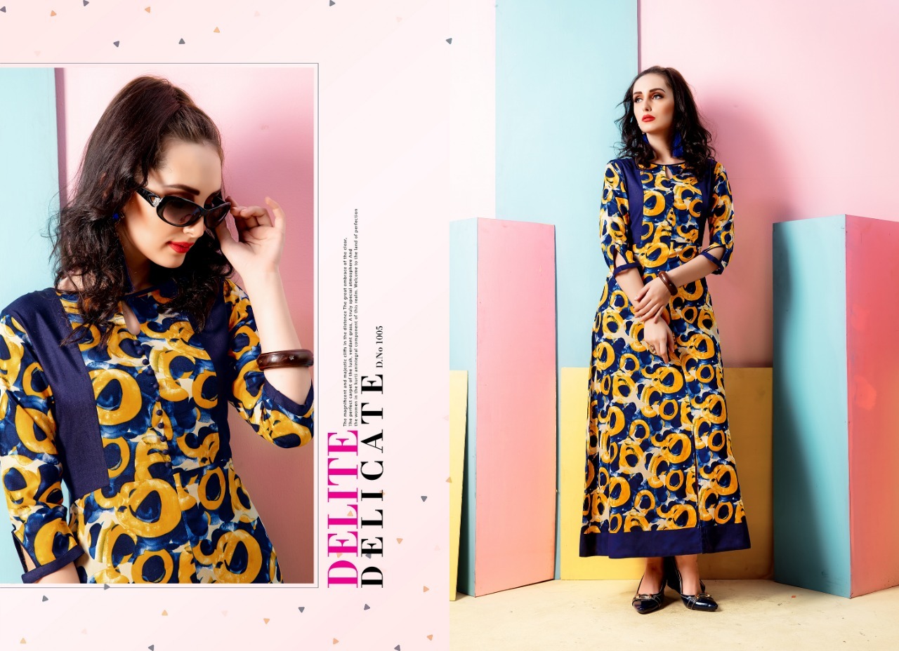 6 Color Mix Rayon Long Kurtis