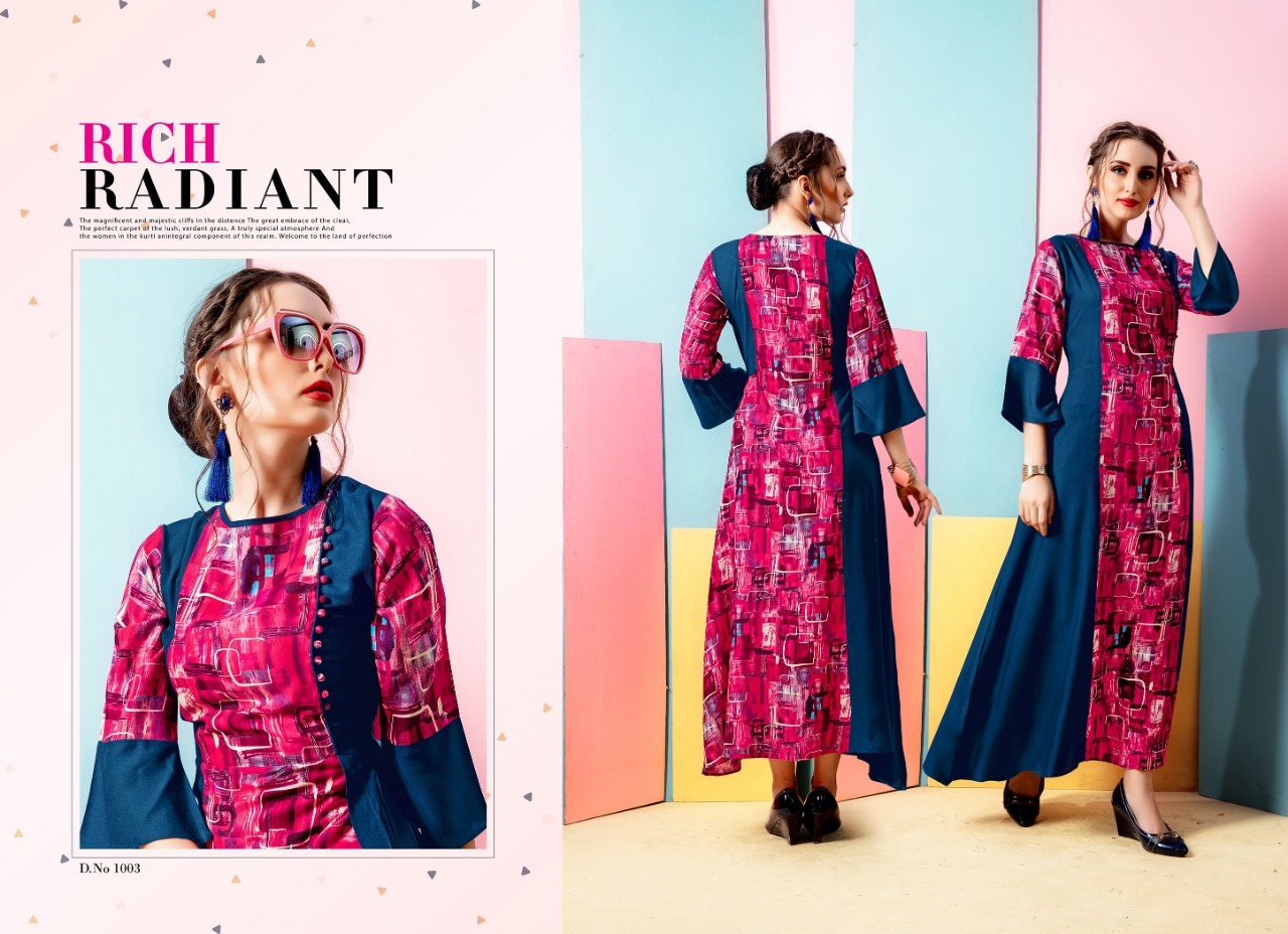 6 Color Mix Rayon Long Kurtis