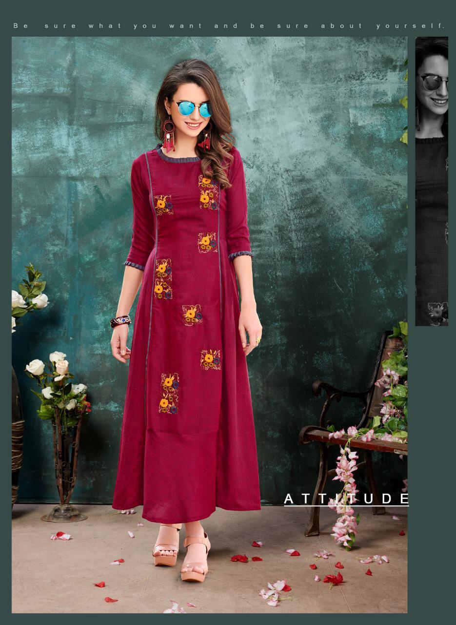 Embroiderd Shivasuki Looks Long Designer Rayon Kurtis