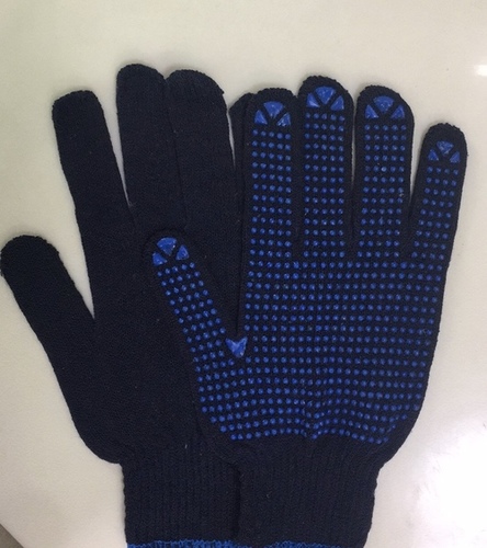 Cotton Blue Dotted Gloves