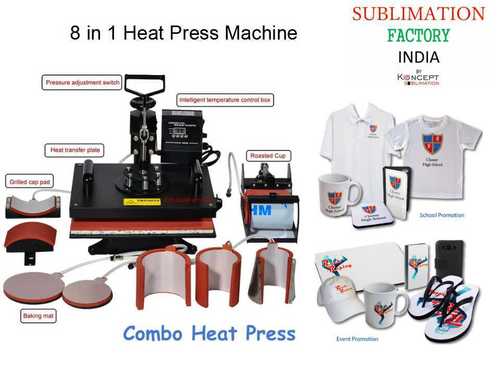 8 in 1 Combo Heat Press Machine - Swing-Away Digital Controller | Automatic Alarm, Temperature & Time Management