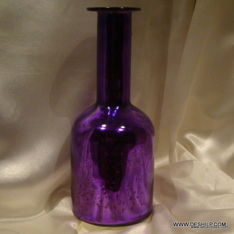 सिल्वर ग्लास ब्लू बॉटल शेप फ्लावर वेस बॉटम डायमीटर: 12.5 सेंटीमीटर (सेमी)