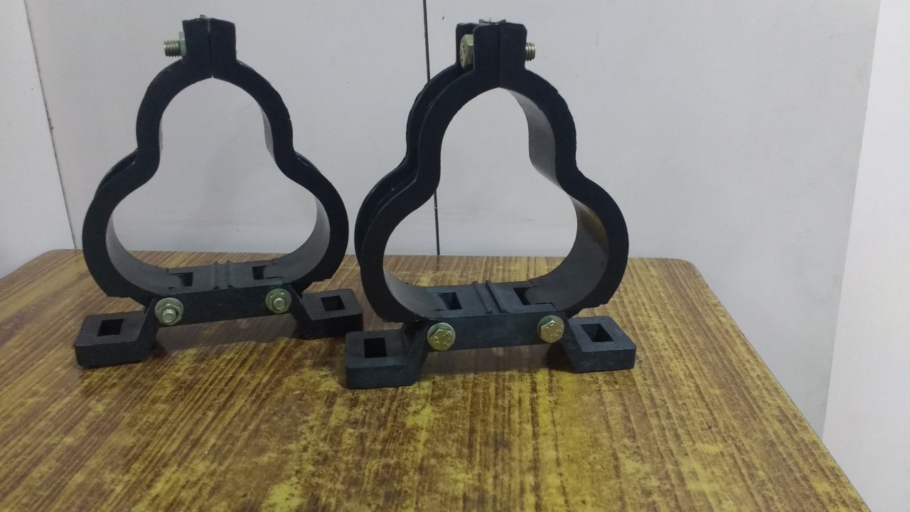 Aluminum Strip Trefoil Clamp - Molded Frp, Nylon & Pvc Materials | High Voltage Cable Protection, Maintains Magnetic Symmetry