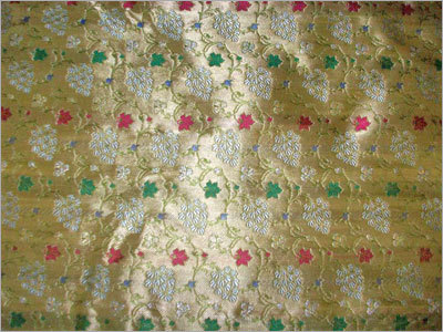 Golden Brocades - Silk Blend, 44 Inches, Gold | Elegant Floral Brocade, 250gsm, Versatile Apparel Fabric