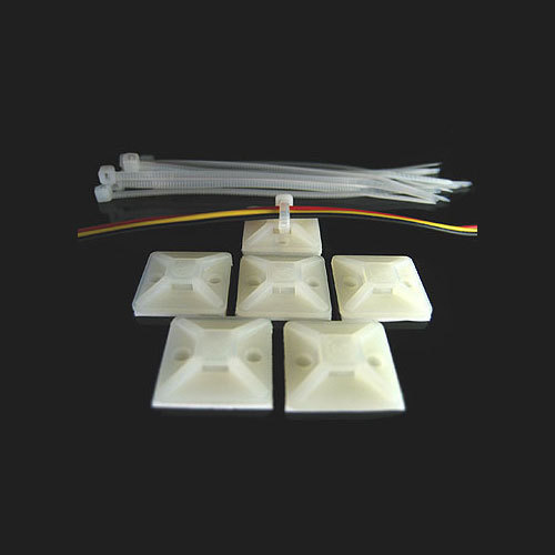 Cable Tie Mounts - PVC Material, Round Shape, White Color | Suitable for Industrial Applications