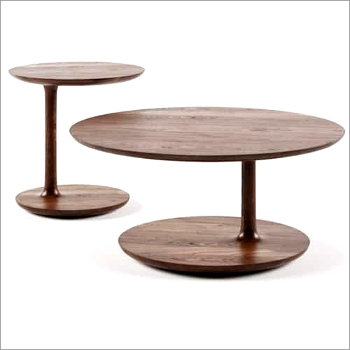 लकड़ी का डिज़ाइनर गोल टेबल