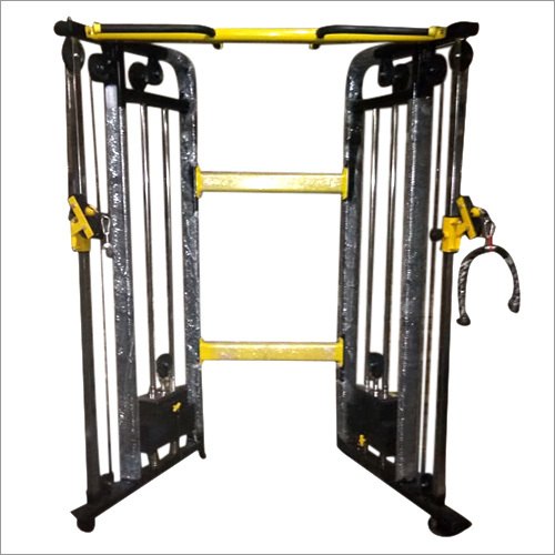 Squat Rack - Stainless Steel, 120cm x 120cm x 210cm | 300 kg Weight Capacity, 4 Pulleys, 1 Year Warranty, Matte Black Finish