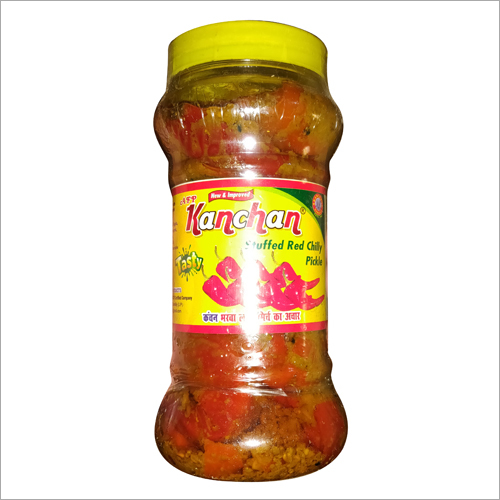 Stuffed Red Chilli Pickle - [Chillies, Spices] | [Spicy Flavorful Authentic High-quality Stuffed Preserved Pure In Durable Plastic Jar]