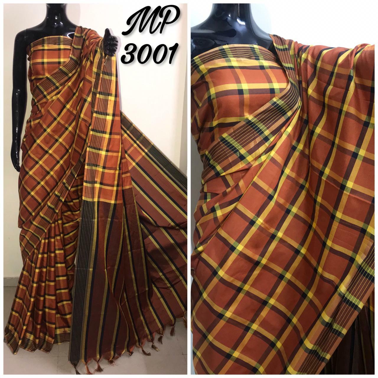 Multi Check Silk Saree