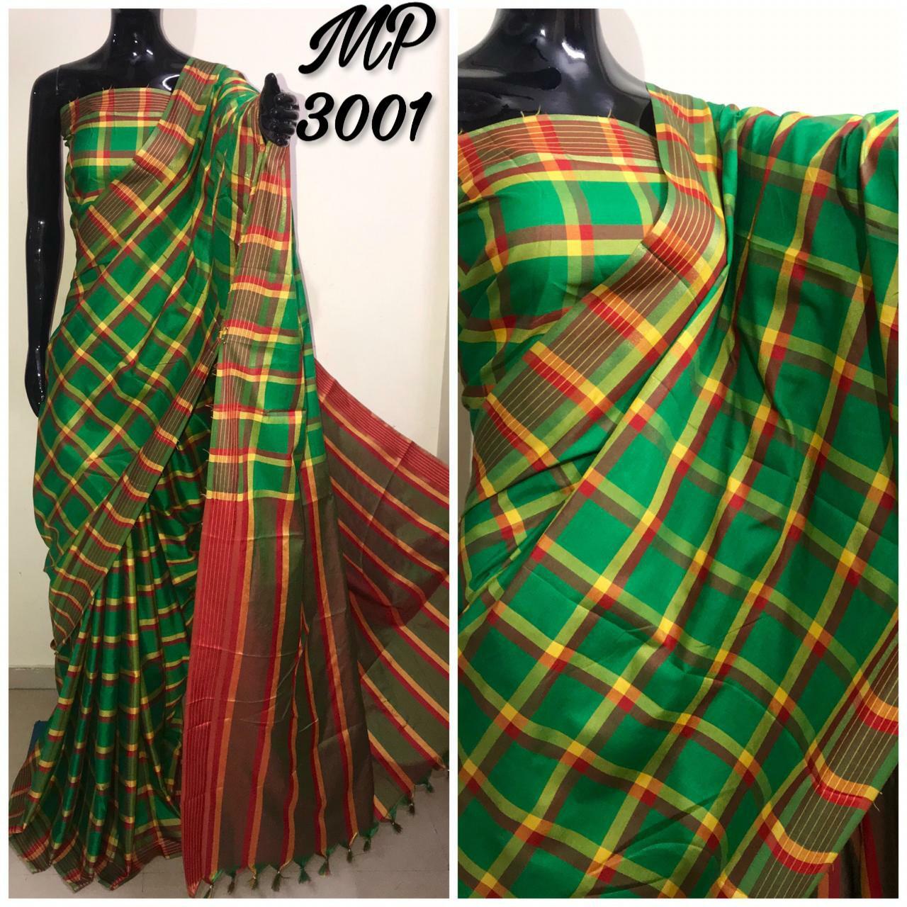 Multi Check Silk Saree