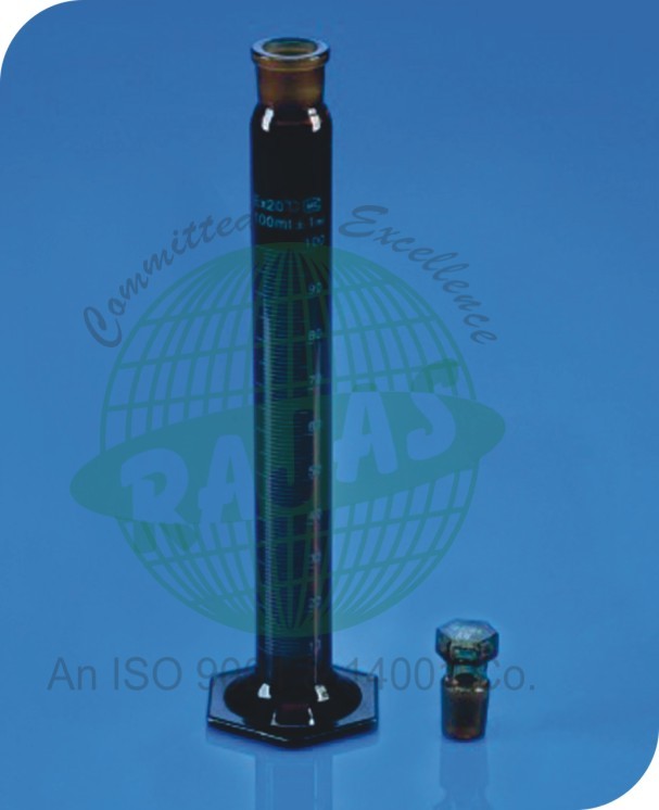 Measuring Cylinder - Borosilicate 3.3 Glass, Hexagonal Base, 10 To 2000 Ml Capacity | Transparent And Amber Options, Class A With Individual Lot Certificate