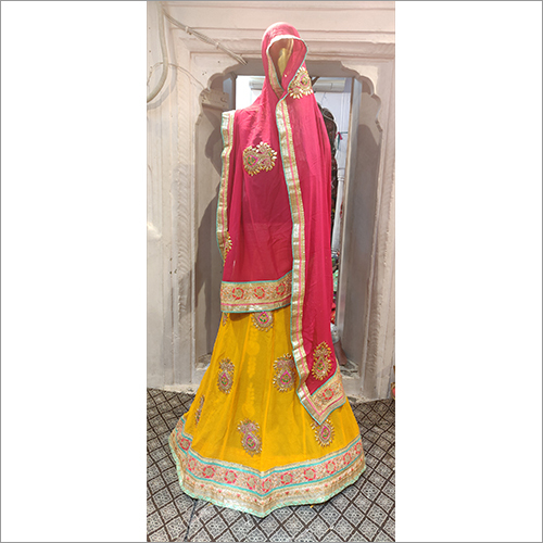 Red & Yellow Embroidered Bridal Lehenga