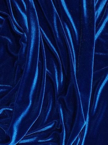 Velvet Fabric - Polyester, 58" Width, Blue Color, 250gsm Weight, 5mm Pile Height | Lightweight, Attractive Looks, High Strength, Versatile Usage